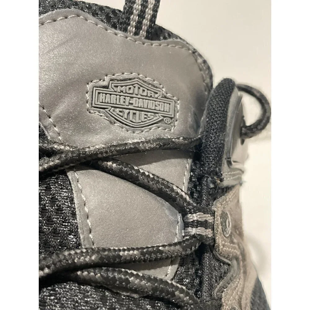 HARLEY DAVIDSON MENS ARRISON GRAY LOW TOP LACE UP LEATHER SHOES SIZE 11.5